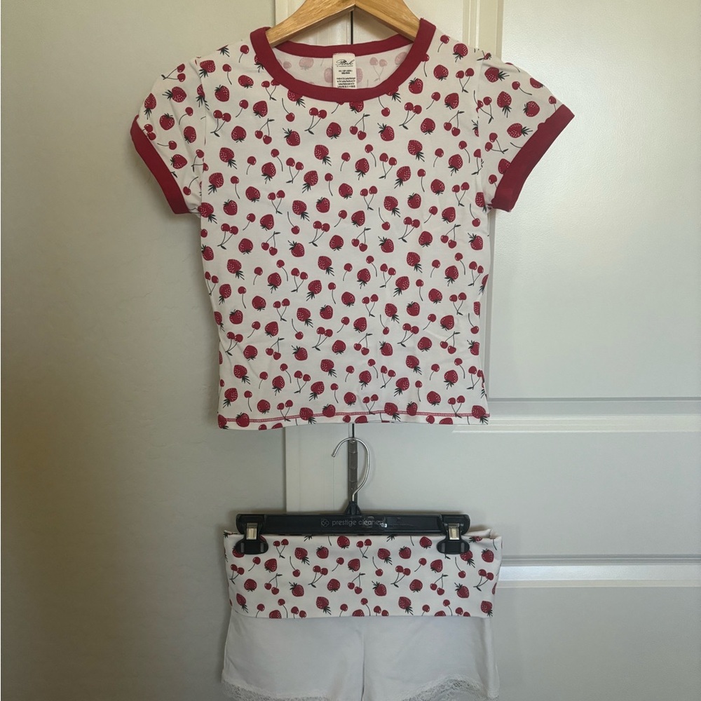 Pink by Frankie's Bikinis Cherry/Strawberry Set